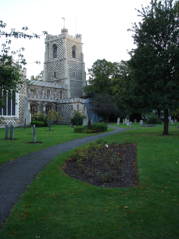 Again Saint Mary's Church, now from distance with all those graves and footpath.