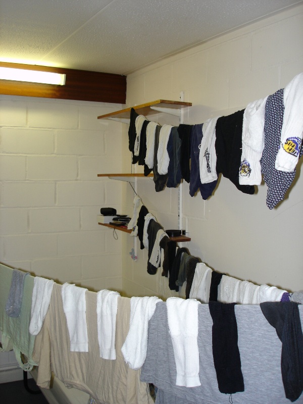 This is a view from the corridor – you can see how the laundry reduces space in the room...